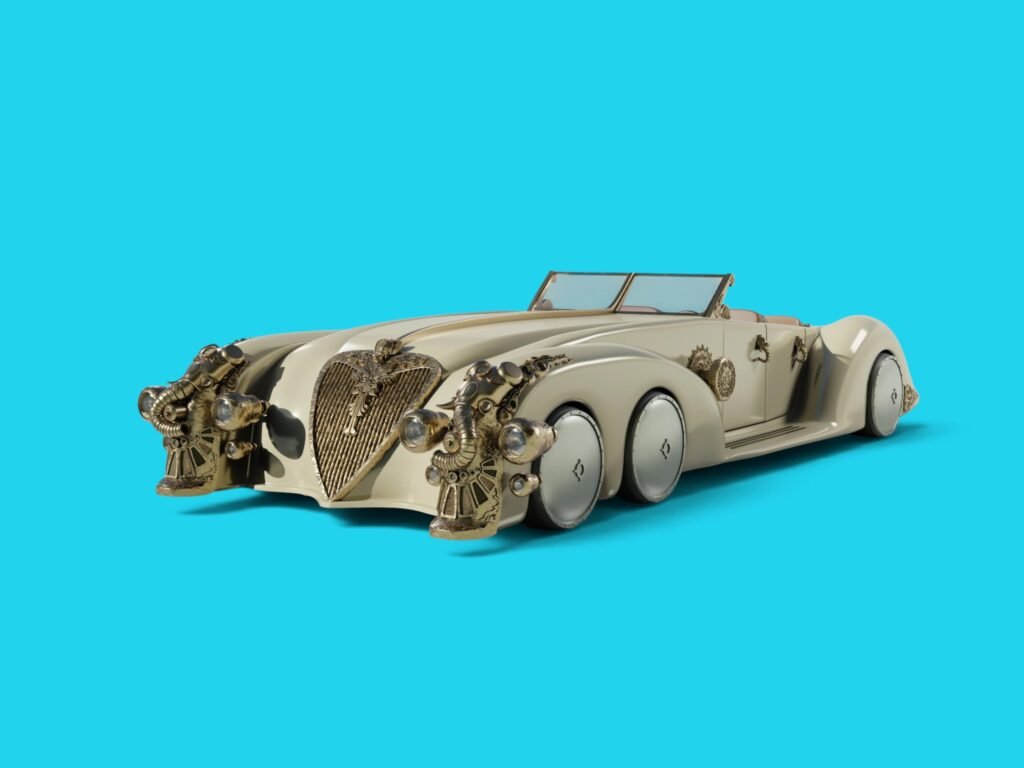 Retro Car 3d model for animation